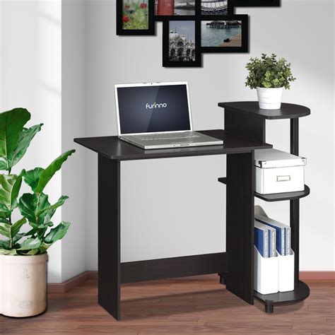 Gymax Brown Wall Mounted Table Fold Out Convertible Desk with A BlackboardChalkboard Brown. . Small computer desk walmart
